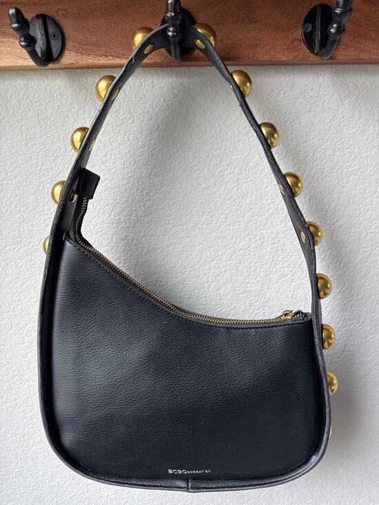 BCBGeneration Handbags - BCBGeneration Black Hobo Shoulder Bag‎ with Gold Stud Accents